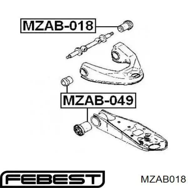 MZAB018 Febest silentblock de brazo de suspensión delantero superior