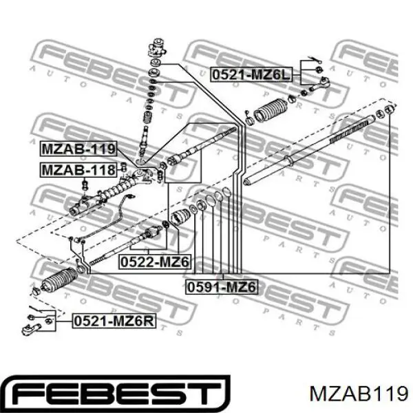  Silentblock de montaje del caja De Direccion para Mazda CX-7 ER