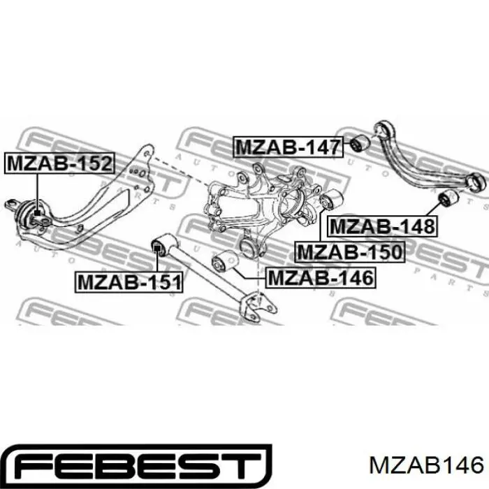 MZAB-146 Febest silentblock de mangueta trasera