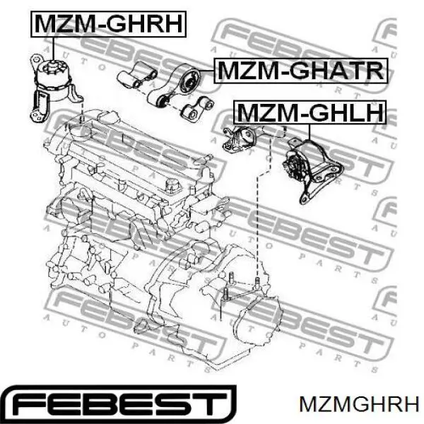 GBT139060 Mazda soporte de motor derecho