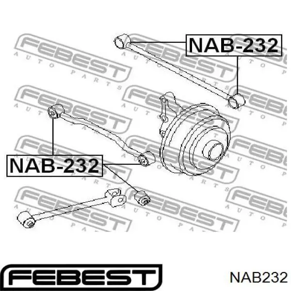 NAB-232 Febest suspensión, barra transversal trasera