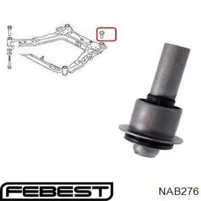 NAB-276 Febest bloqueo silencioso (almohada De La Viga Delantera (Bastidor Auxiliar))