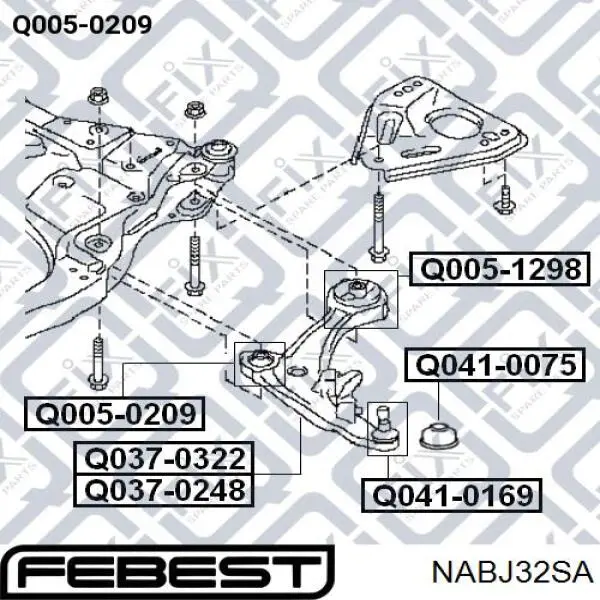 NAB-J32SA Febest silentblock de suspensión delantero inferior