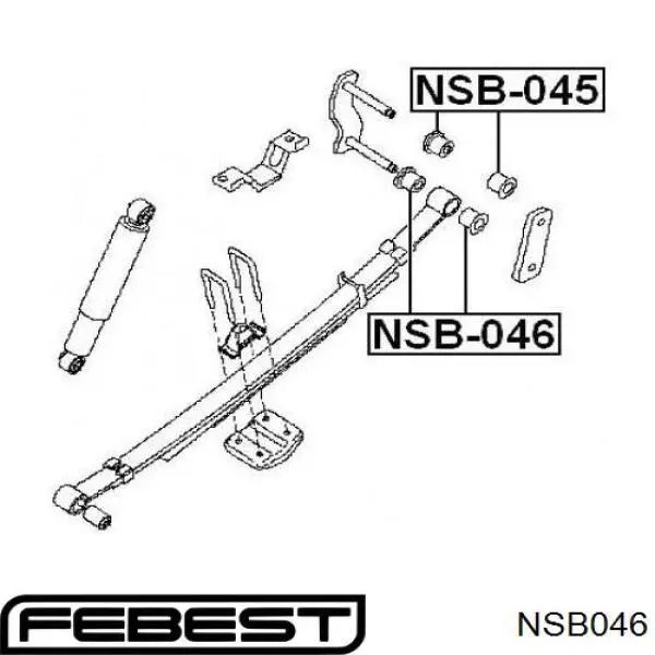 NSB-046 Febest silentblock trasero de ballesta trasera