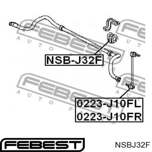 NSBJ32F Febest casquillo de barra estabilizadora delantera