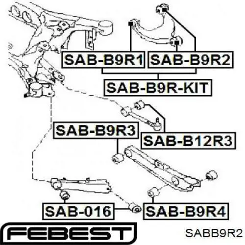  Silentblock de brazo de suspensión trasero superior para Subaru B9 Tribeca WX