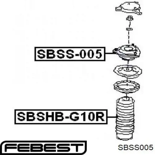 SBSS005 Febest soporte amortiguador trasero