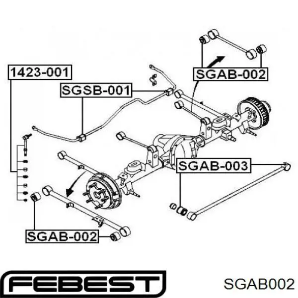  Suspensión, brazo oscilante, eje trasero, superior para SsangYong Actyon 