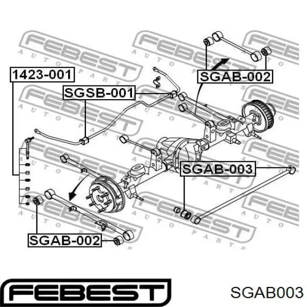  Silentblock de brazo suspensión trasero transversal para SsangYong Rexton RJ