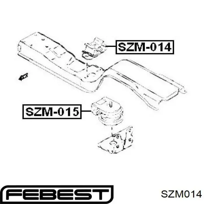 SZM014 Febest soporte de motor trasero