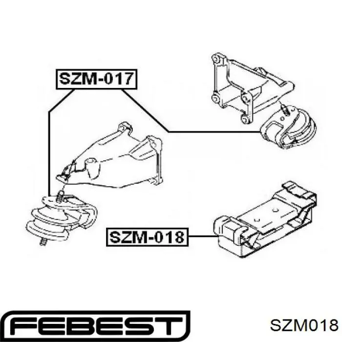 SZM-018 Febest soporte de motor trasero