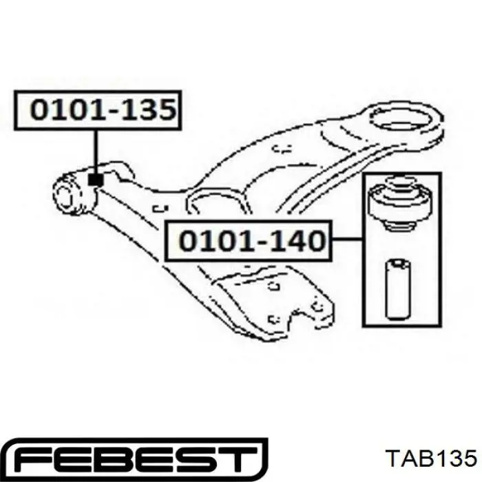 TAB135 Febest silentblock de suspensión delantero inferior