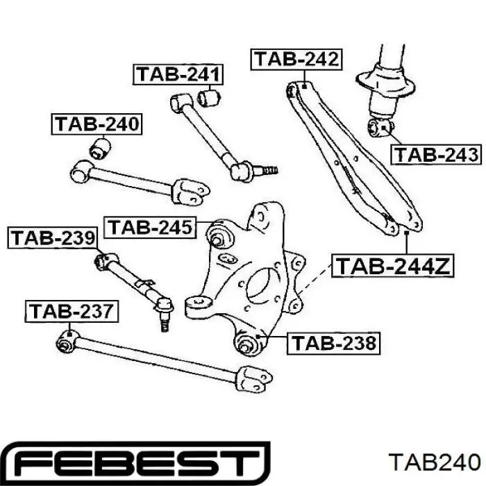  Silentblock de brazo de suspensión trasero superior para Lexus GS S19