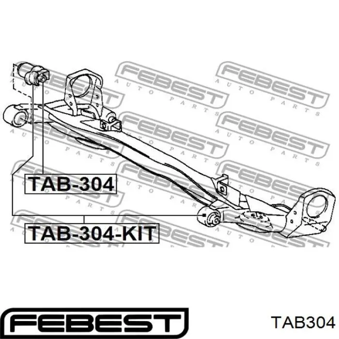 TAB-304 Febest suspensión, cuerpo del eje trasero