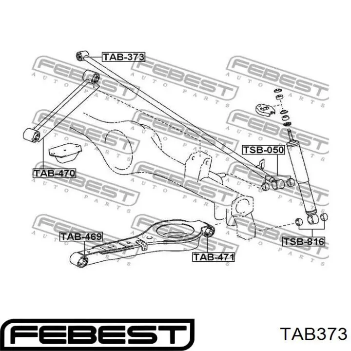  Silentblock de mangueta trasera para Toyota FORTUNER N5, N6