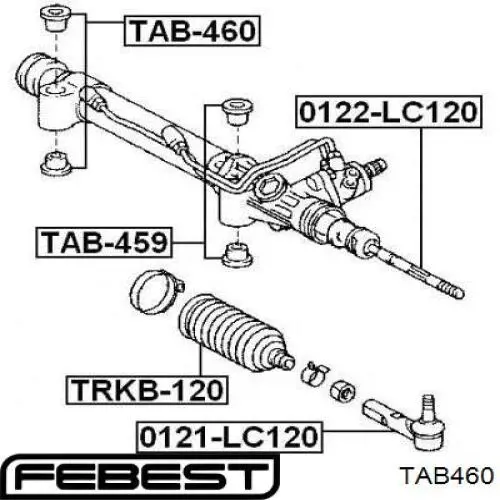 TAB460 Febest silentblock de montaje del caja de direccion