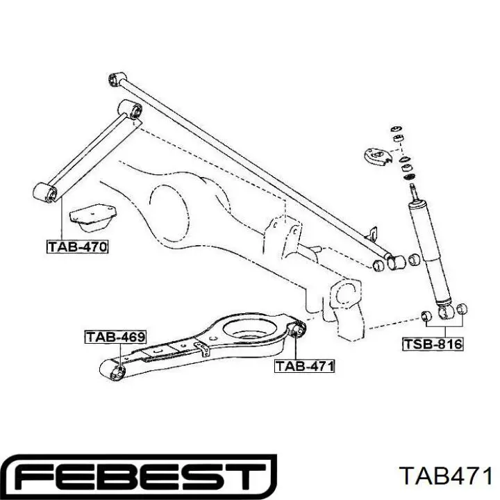  Suspensión, brazo oscilante trasero inferior para Toyota FORTUNER N5, N6