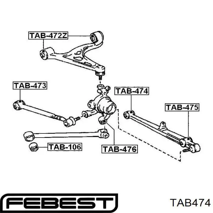  Suspensión, barra transversal trasera, interior para Lexus SC Z30, Z31