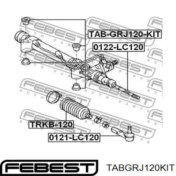 TAB-GRJ120-KIT Febest silentblock de montaje del caja de direccion