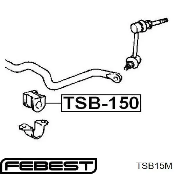 TSB15M Febest casquillo de barra estabilizadora delantera