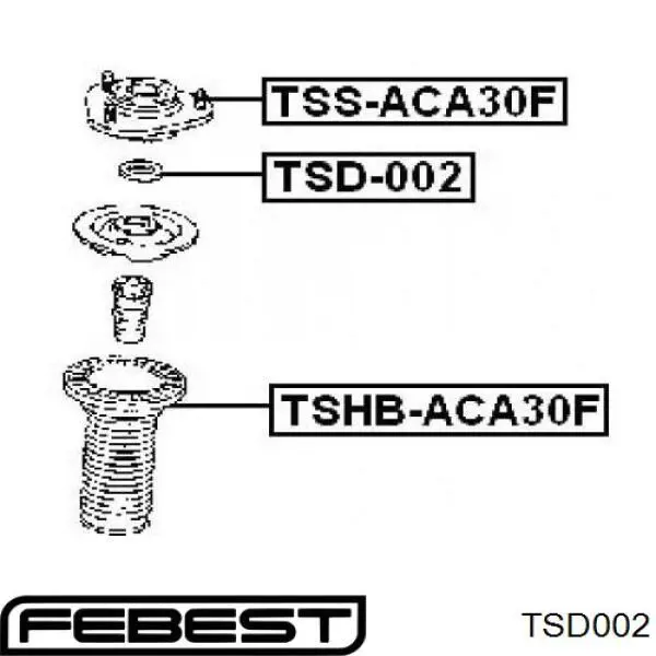  Sello de aceite del cojinete delantero del amortiguador para Toyota Avensis T25