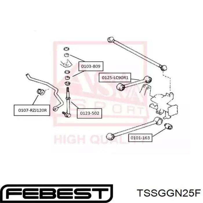 TSS-GGN25F Febest soporte amortiguador delantero