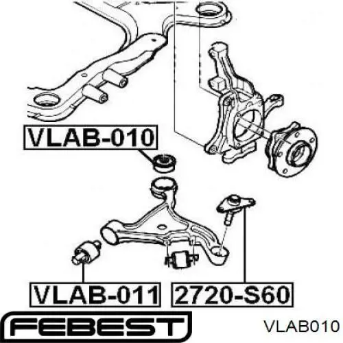 VLAB-010 Febest silentblock de suspensión delantero inferior