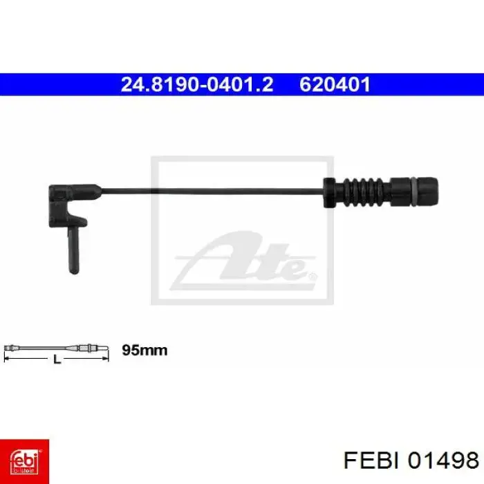 01498 Febi contacto de aviso, desgaste de los frenos