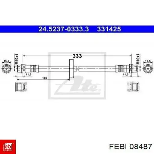 08487 Febi latiguillo de freno delantero