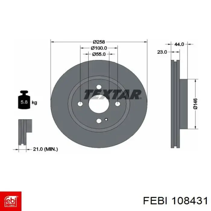 108431 Febi freno de disco delantero