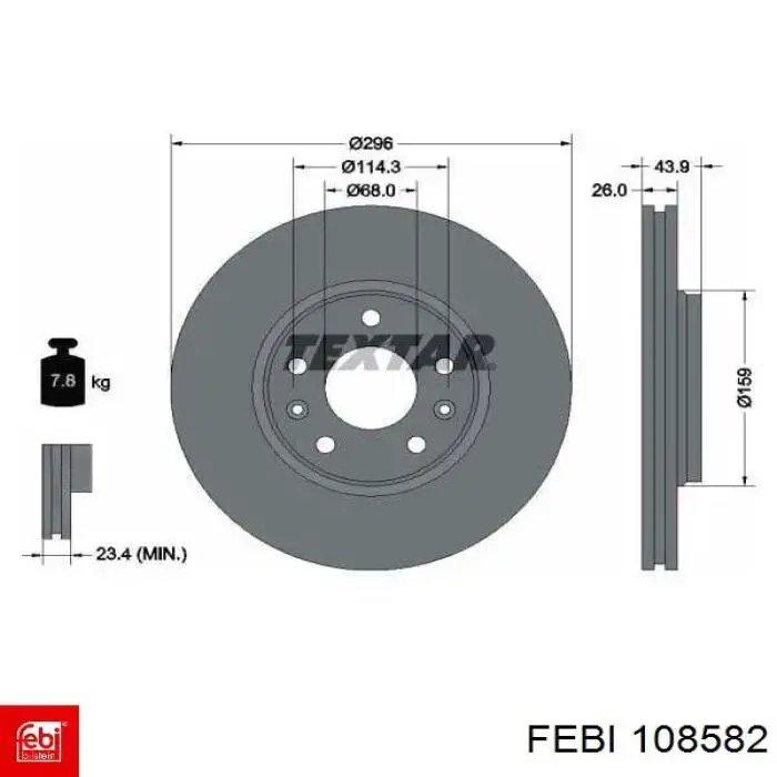 108582 Febi freno de disco delantero