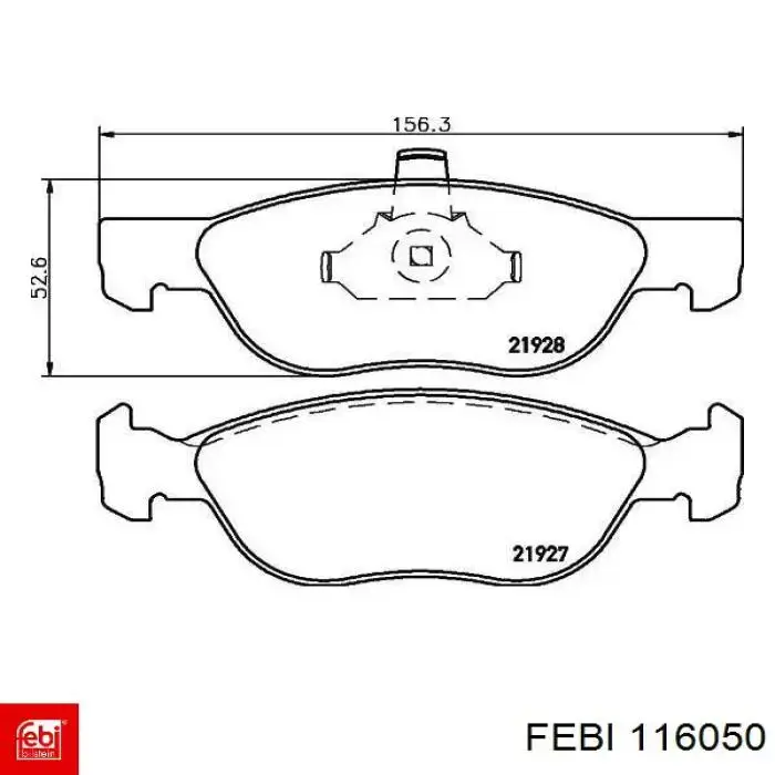 116050 Febi pastillas de freno delanteras