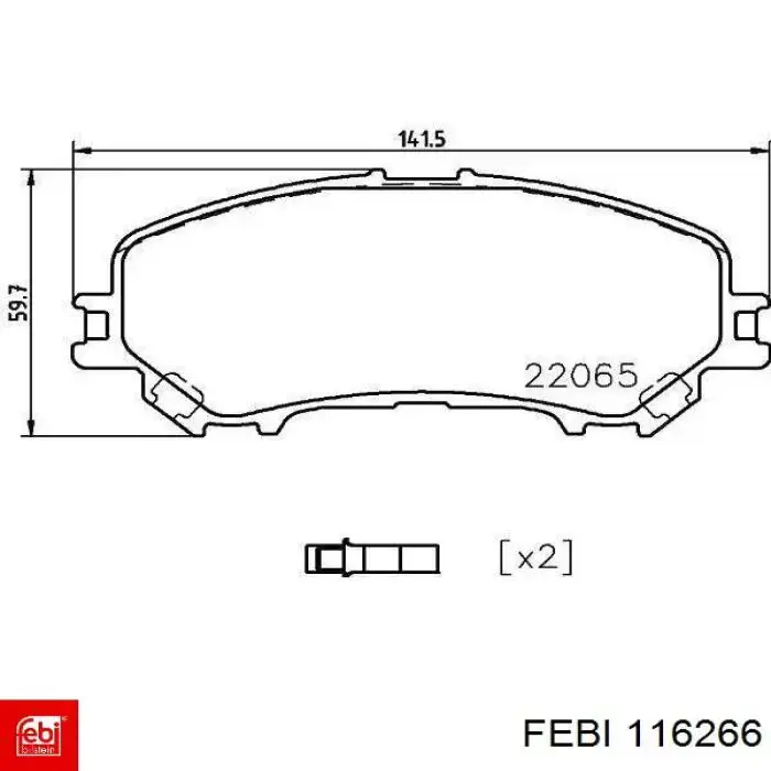 116266 Febi pastillas de freno delanteras