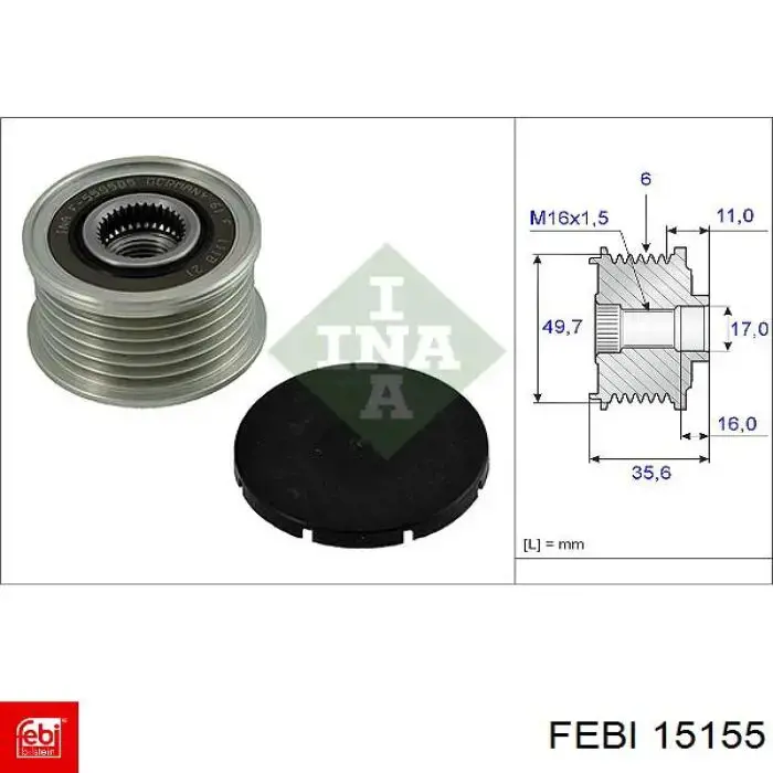 15155 Febi poleas juego de piezas