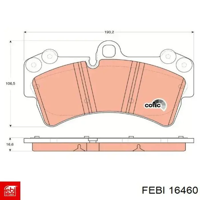 16460 Febi pastillas de freno delanteras