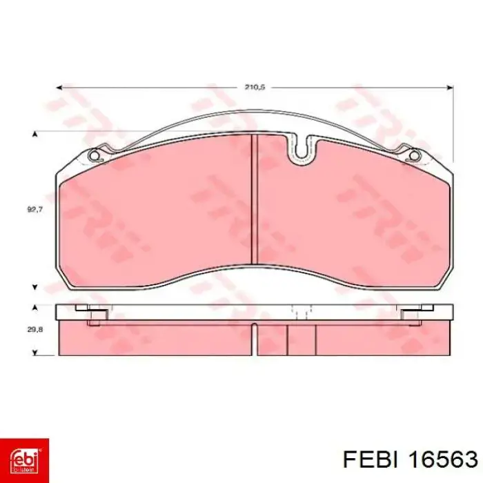 16563 Febi pastillas de freno delanteras