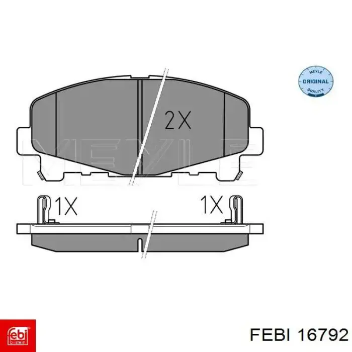 16792 Febi pastillas de freno delanteras