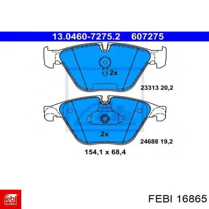 16865 Febi pastillas de freno delanteras
