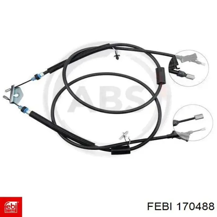 170488 Febi cable de freno de mano trasero derecho/izquierdo