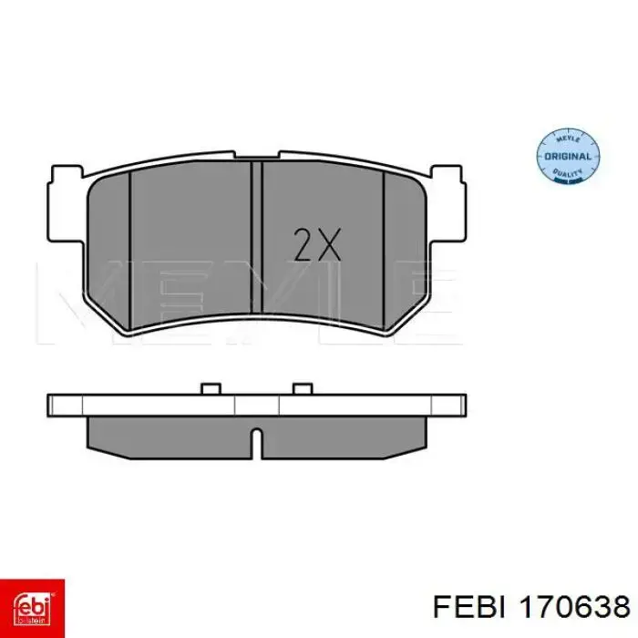 170638 Febi pastillas de freno traseras