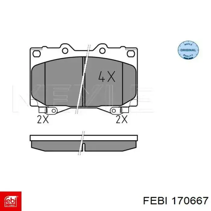 170667 Febi pastillas de freno delanteras