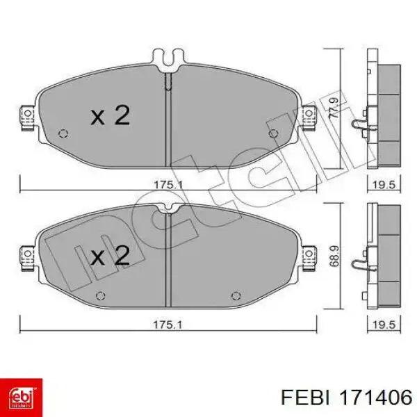 171406 Febi pastillas de freno delanteras