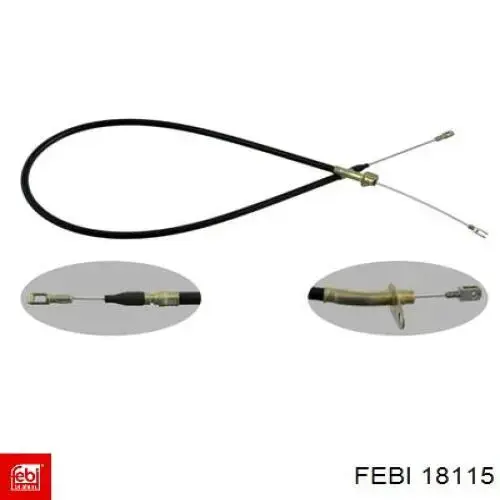 18115 Febi cable de freno de mano trasero izquierdo