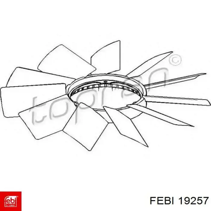 19257 Febi rodete ventilador, refrigeración de motor