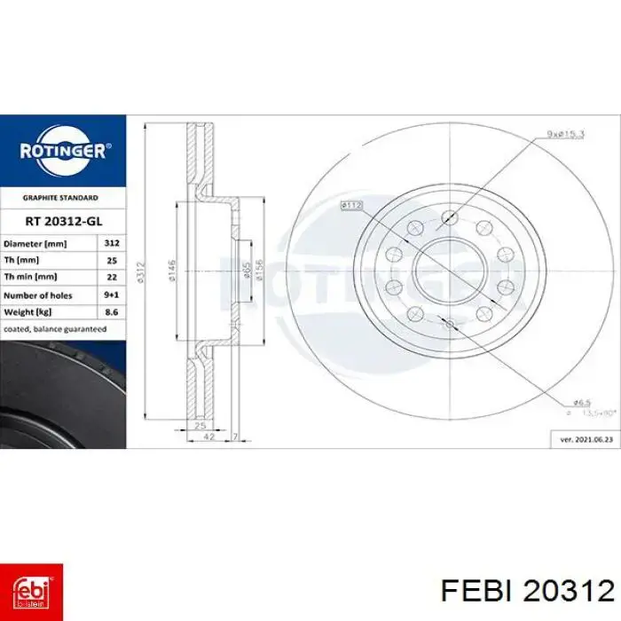 20312 Febi amortiguador trasero