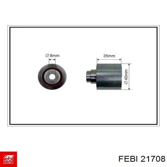 21708 Febi rodillo intermedio de correa dentada