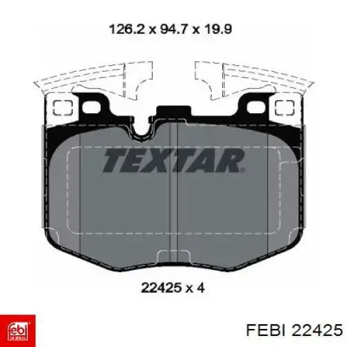 22425 Febi tubo flexible de frenos trasero