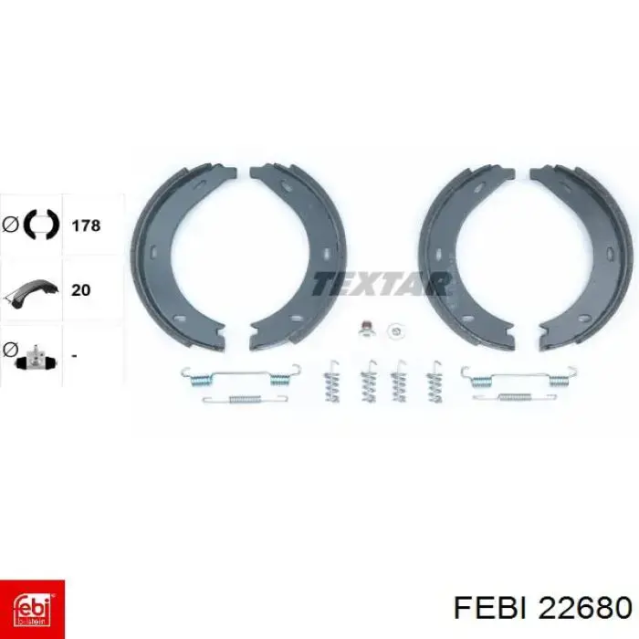 22680 Febi juego de zapatas de frenos, freno de estacionamiento