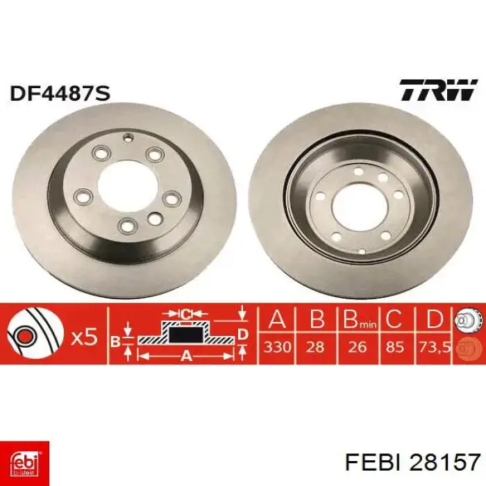 28157 Febi disco de freno trasero