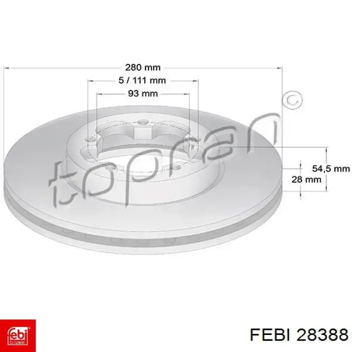 28388 Febi freno de disco delantero